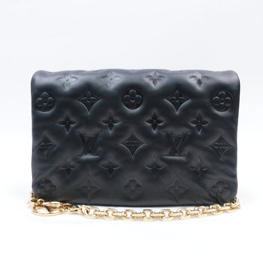 Pre-Owned Louis Vuitton Pochette Coussin MIni Black Lambskin Shoulder Bag