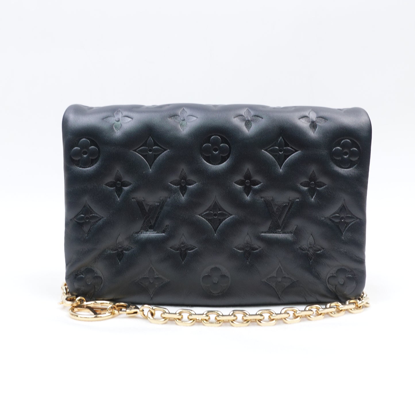 Pre-Owned Louis Vuitton Pochette Coussin MIni Black Lambskin Shoulder Bag