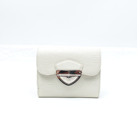 Pre-owned Louis Vuitton Eugenie White EPI Short Wallet