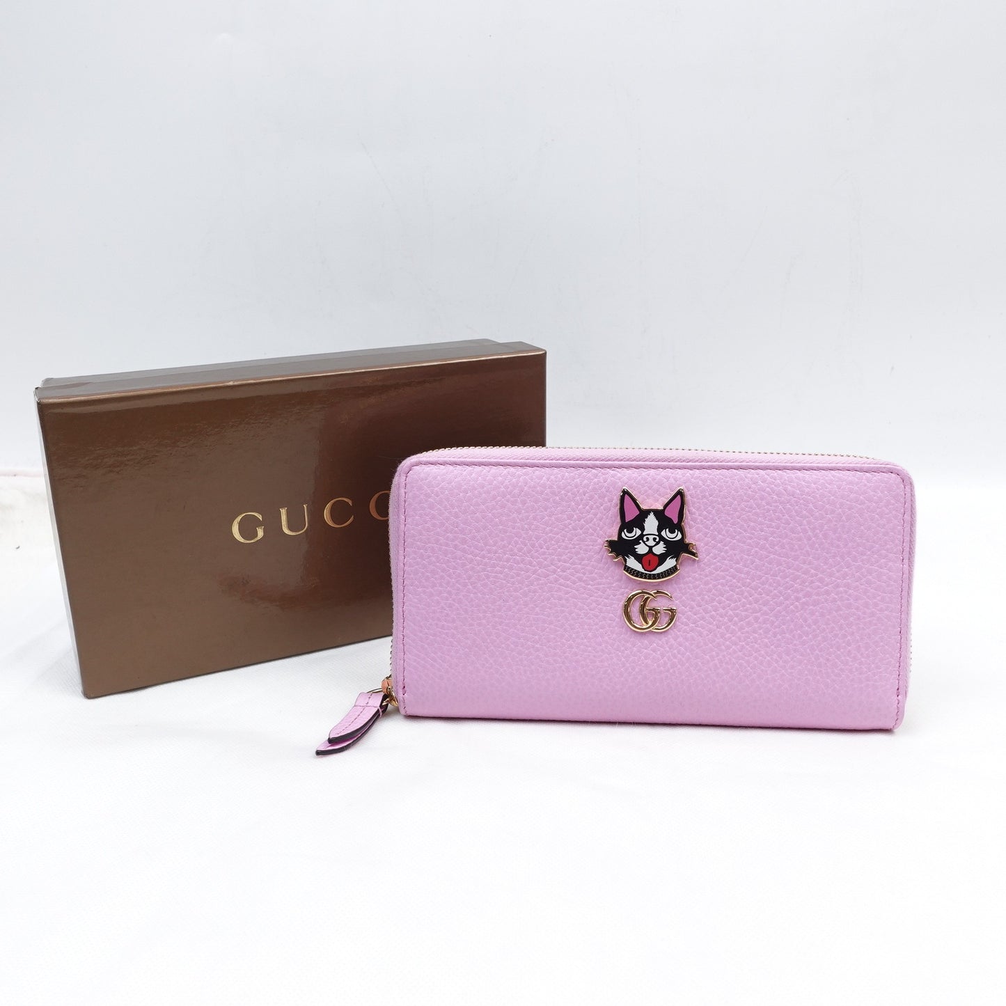 Pre-owned Gucci Purple Calfskin Long Wallet