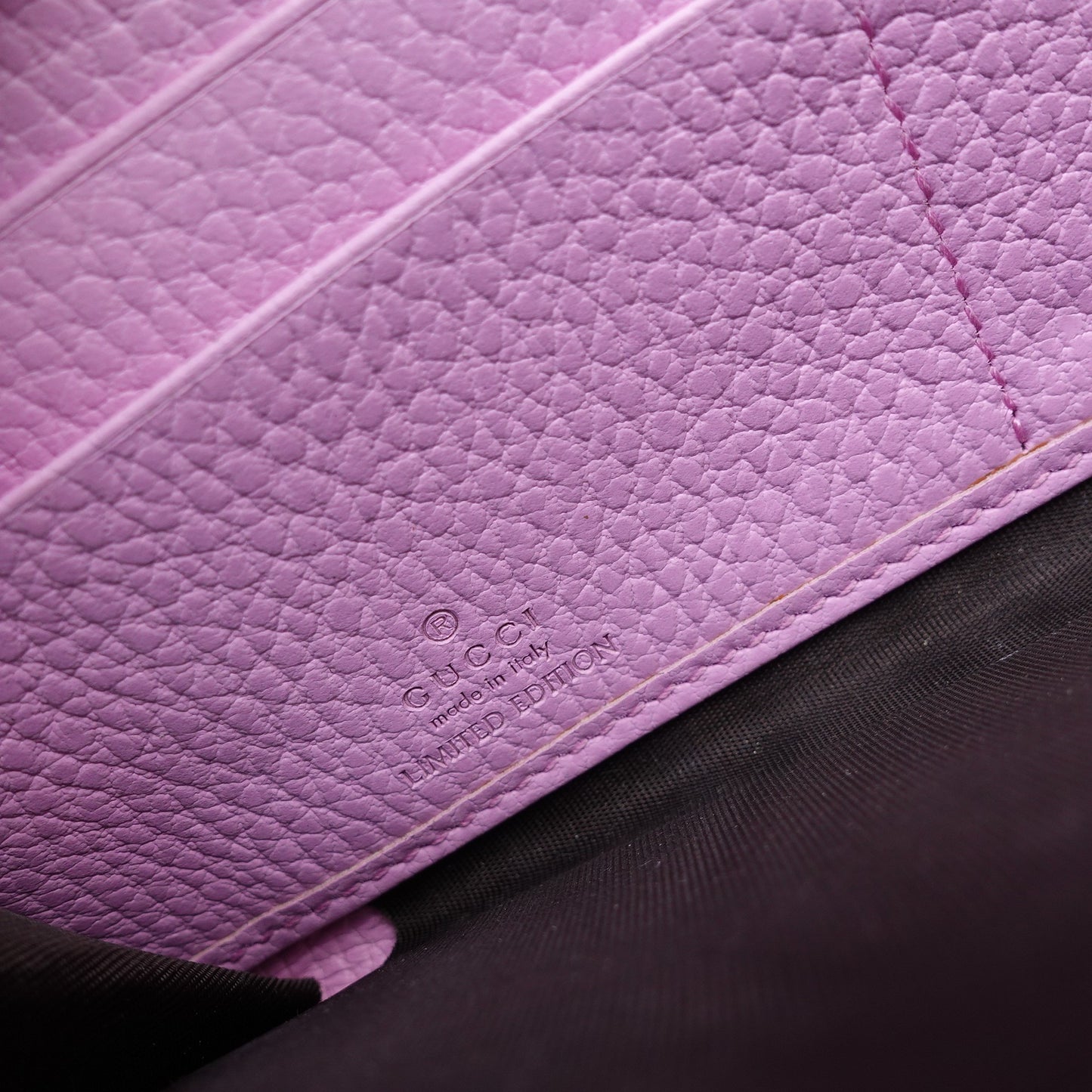 Pre-owned Gucci Purple Calfskin Long Wallet