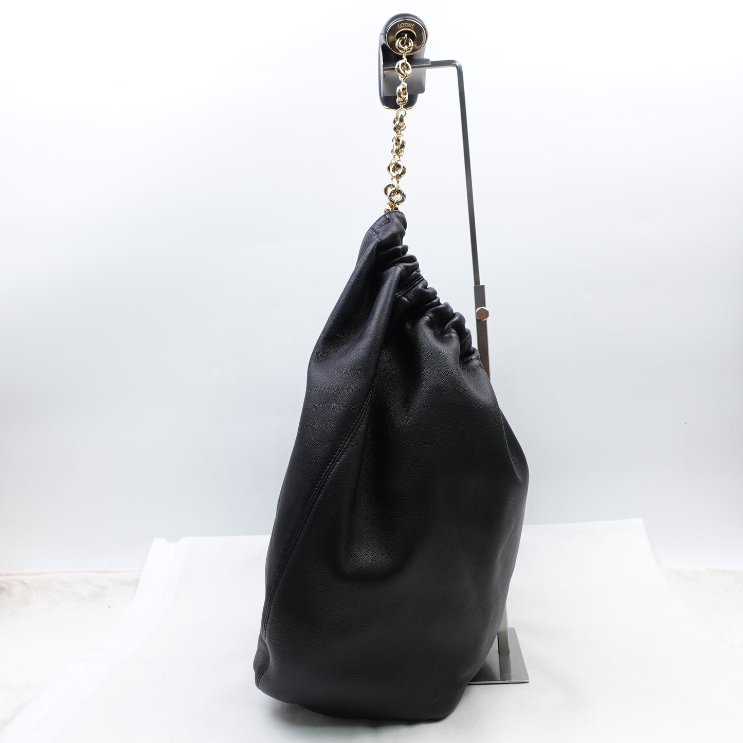Loewe Squeeze Medium Black Lambskin Tote Bag