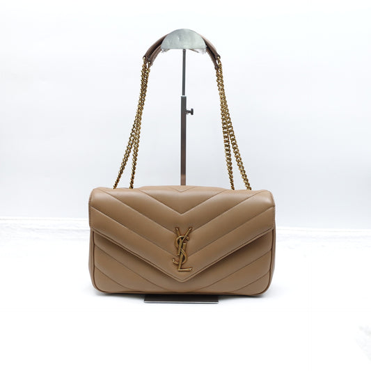 Saint Laurent LouLou Khaki Lambskin Shoulder Bag