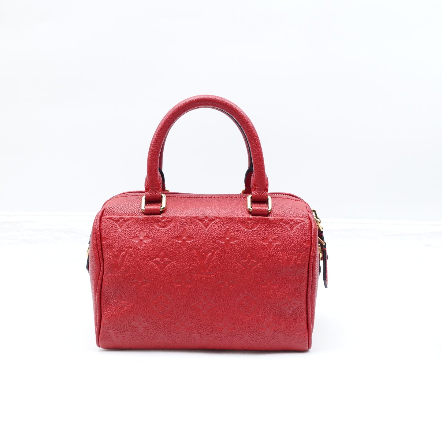 Pre-owned Louis Vuitton Speedy Red Calfskin Shoulder Bag