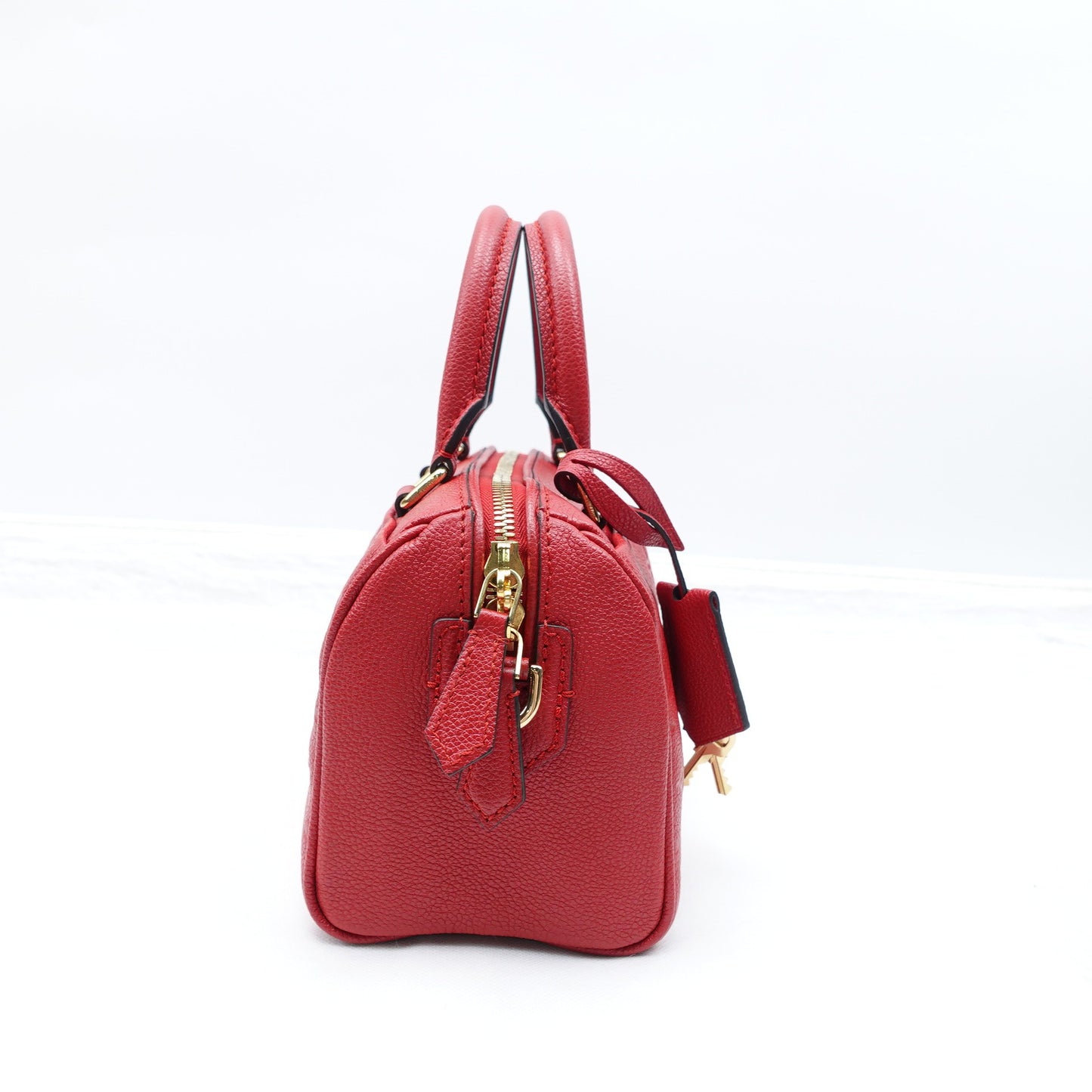 Pre-owned Louis Vuitton Speedy Red Calfskin Shoulder Bag