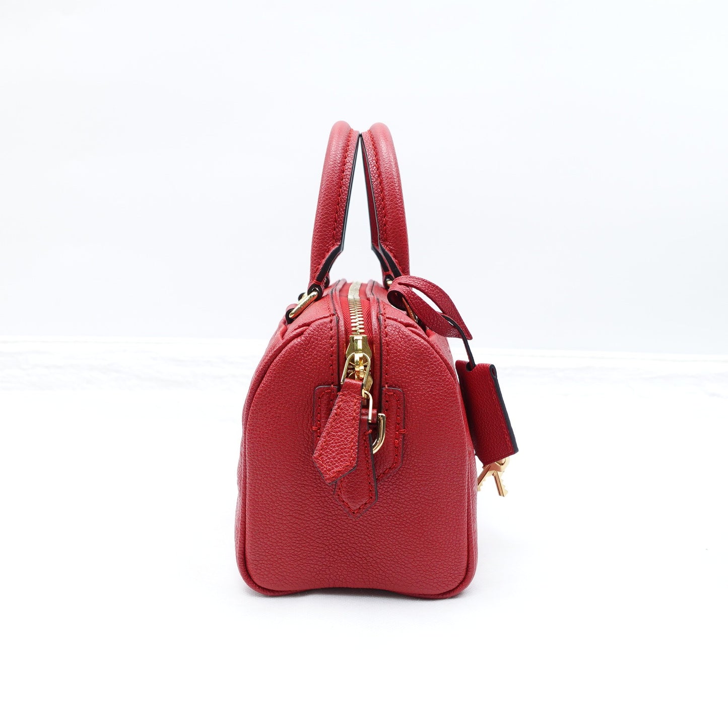 Pre-owned Louis Vuitton Speedy Red Calfskin Shoulder Bag