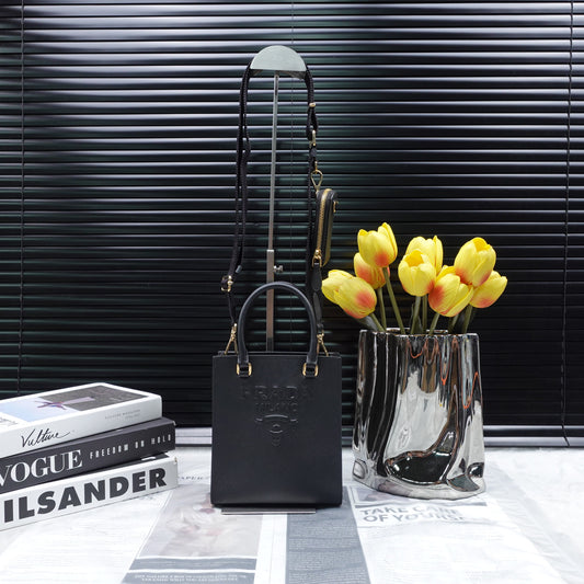 Pre-Owned Prada Black Calfskin Shoulder Bag