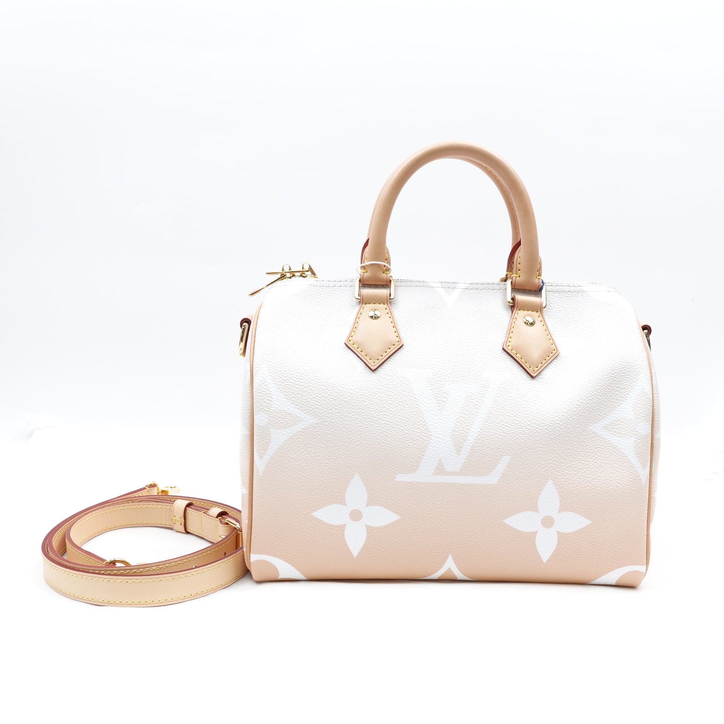 Pre-owned Louis Vuitton Speedy 25 Bandouliere By The Pool Coated Canvas Shoulder Bag