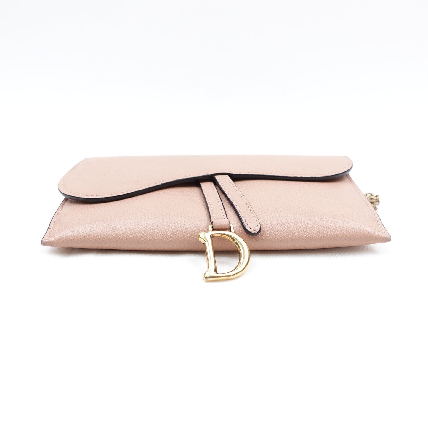 Pre-owned Dior Saddle WOC Milktea Calfskin Shoulder Bag