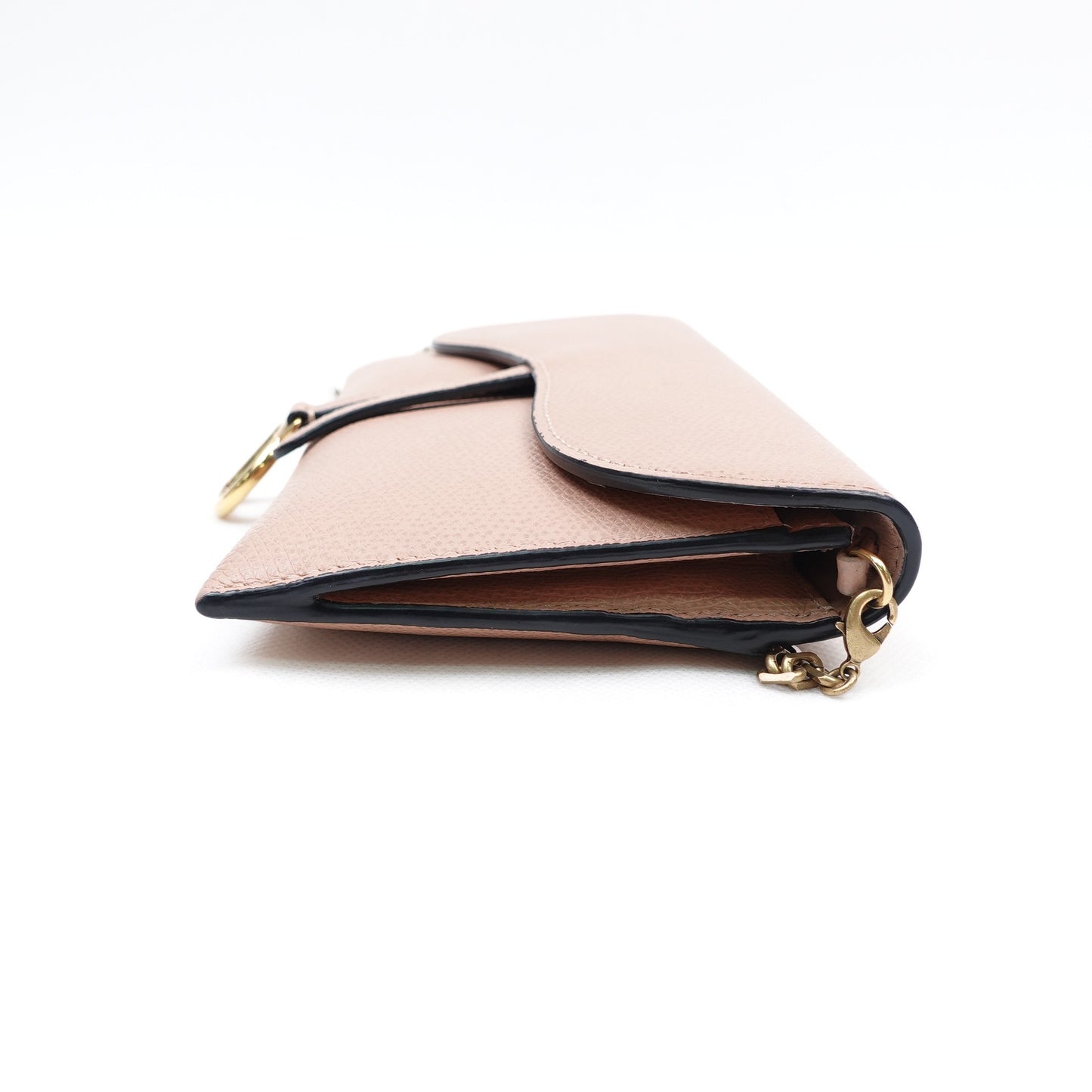 Pre-owned Dior Saddle WOC Milktea Calfskin Shoulder Bag
