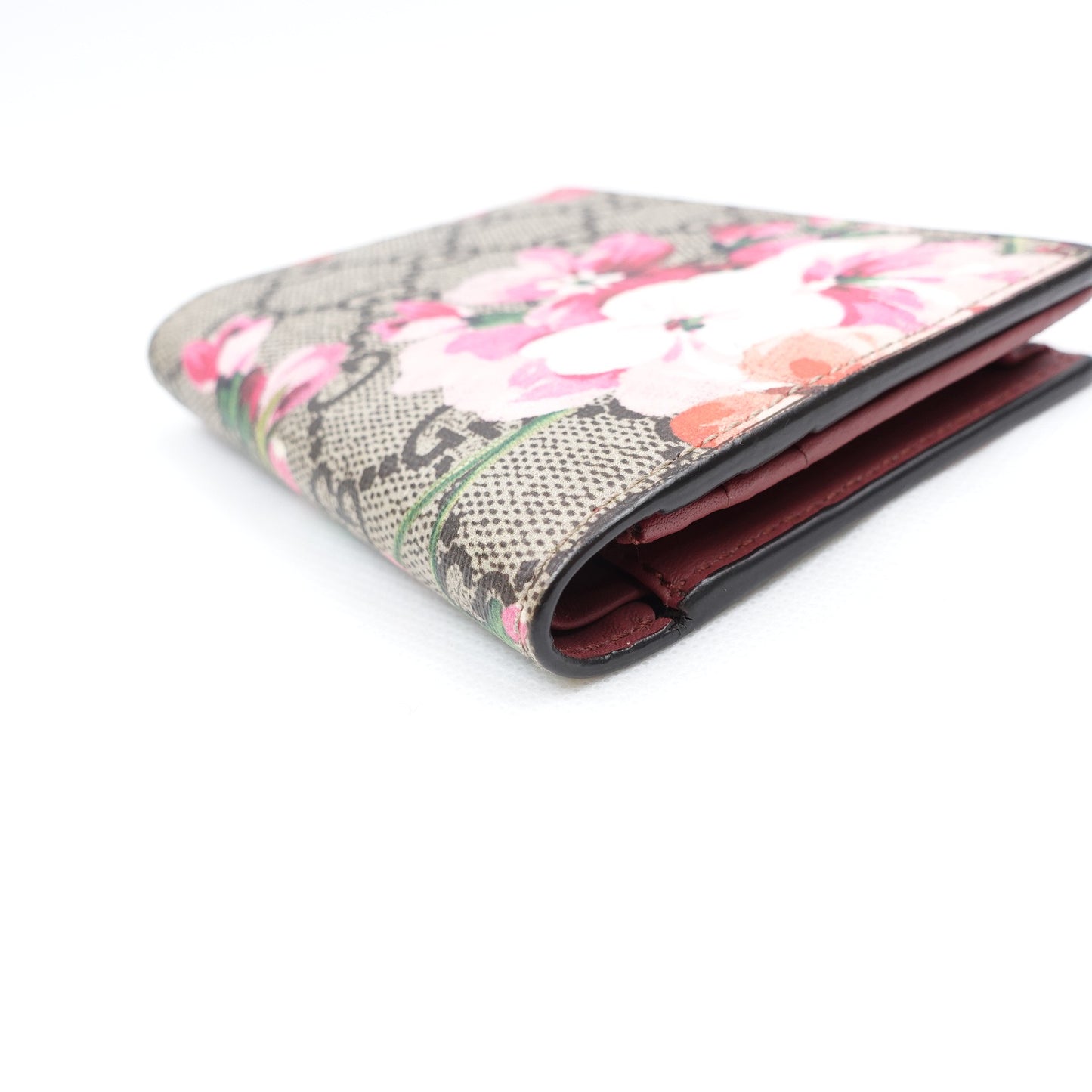 Pre-owned Gucci Flower Pink Coated Canvas Short Wallet