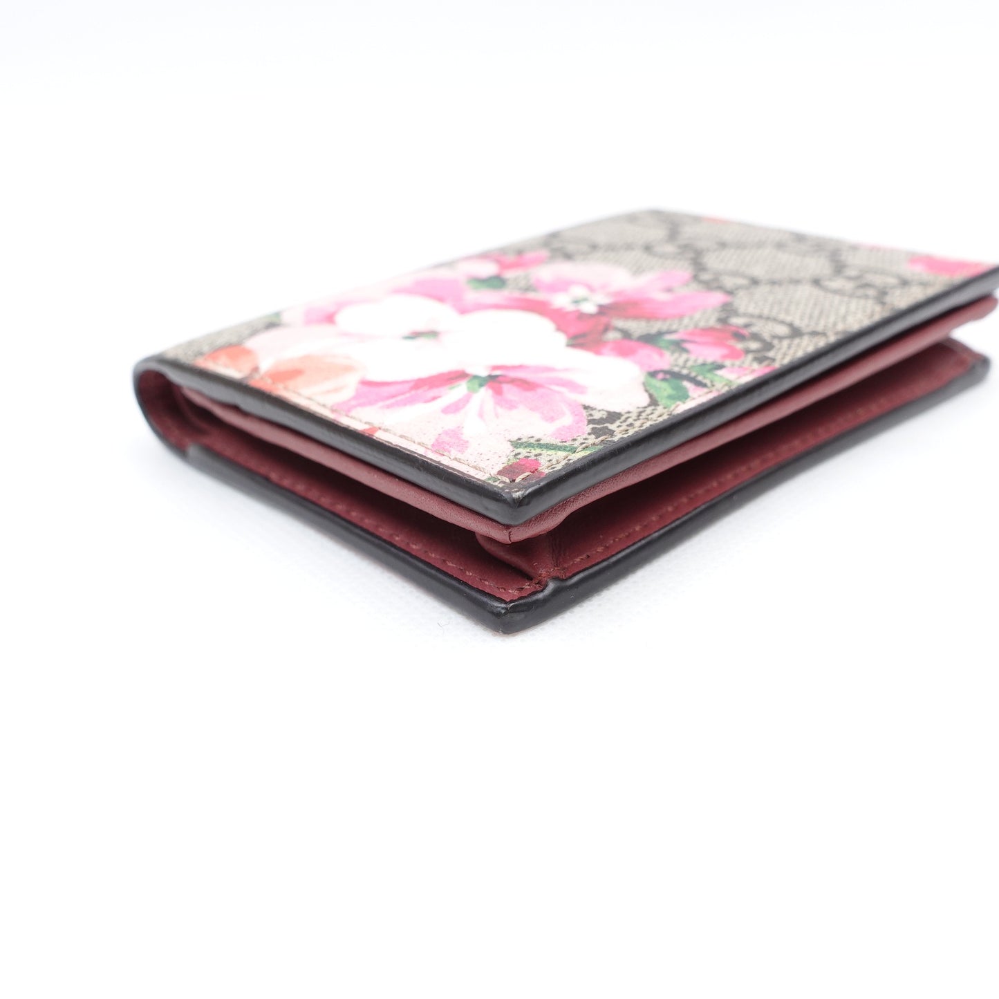 Pre-owned Gucci Flower Pink Coated Canvas Short Wallet