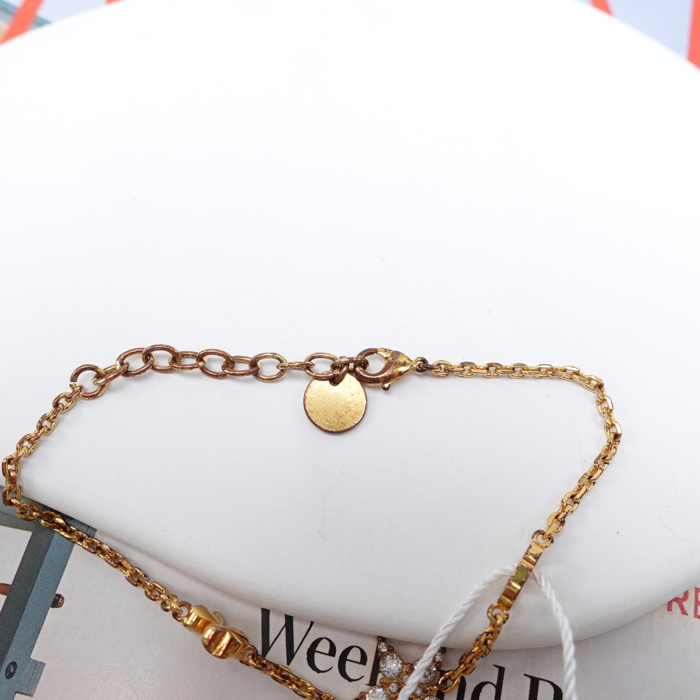 Pre-Owned Dior Gold Tone Diamond White&Gold Bracelet