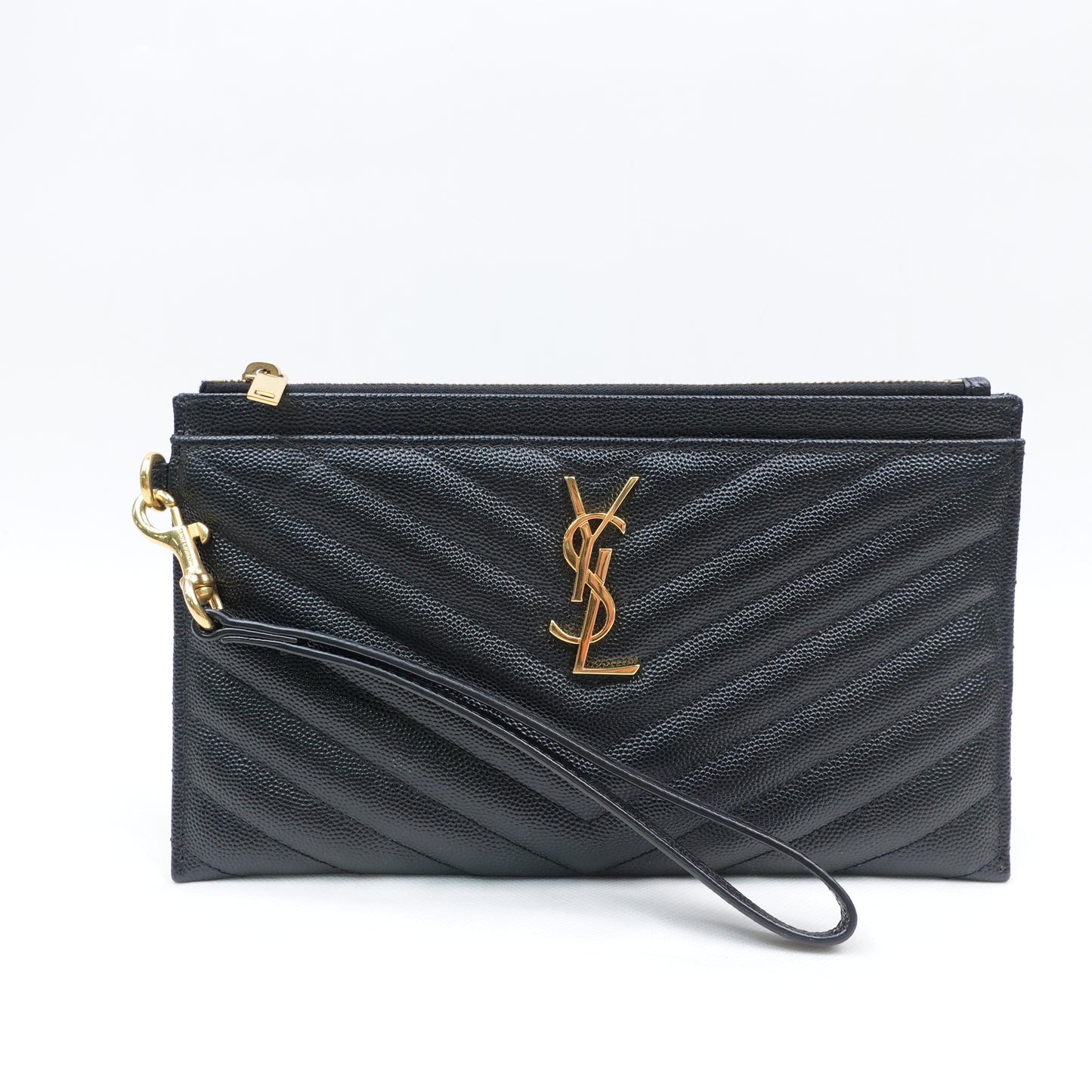 Pre-Owned Saint Laurent Le Monogram Me Black Calfskin Clutch