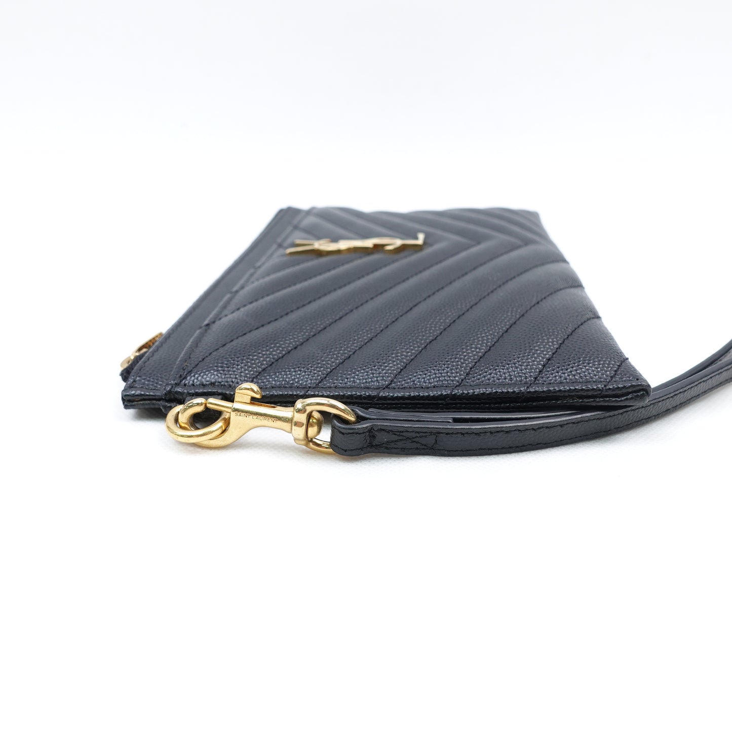 Pre-Owned Saint Laurent Le Monogram Me Black Calfskin Clutch