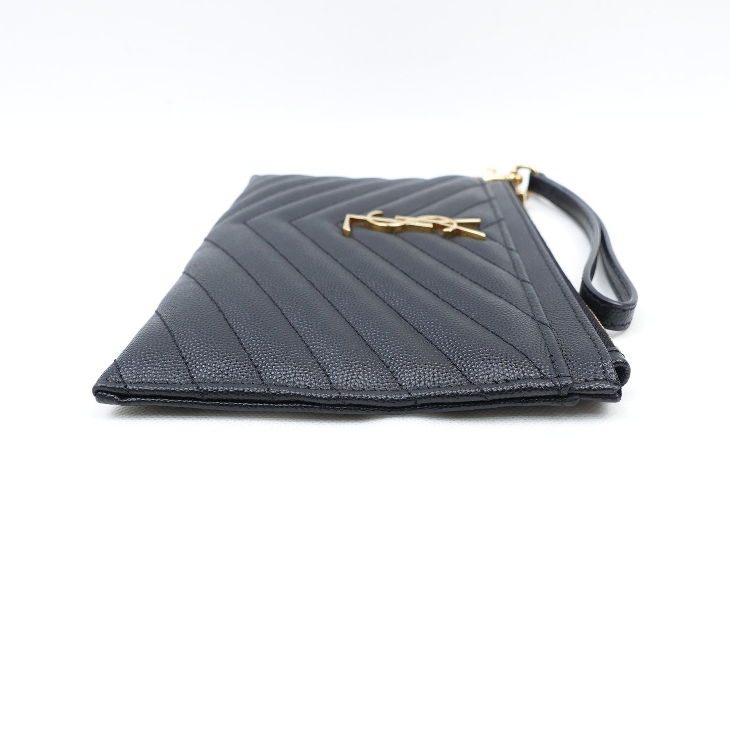 Pre-Owned Saint Laurent Le Monogram Me Black Calfskin Clutch