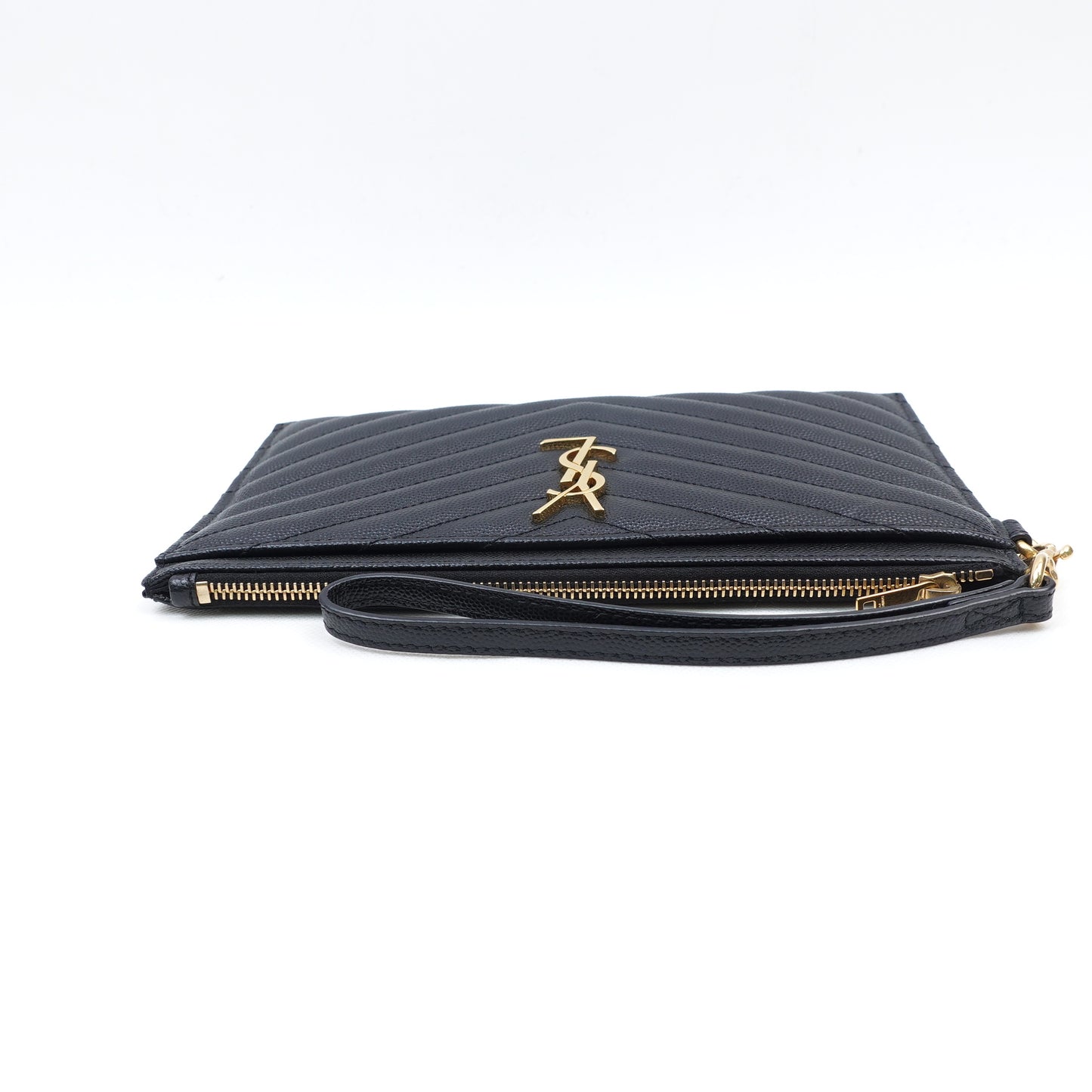 Pre-Owned Saint Laurent Le Monogram Me Black Calfskin Clutch