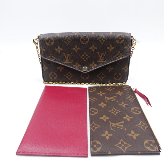 Pre-Owned Louis Vuitton Pochette Felicie Monogram Coated Canvas Shoulder Bag