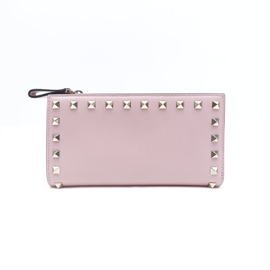 Pre-owned Valentino Pink Calfskin Wallet
