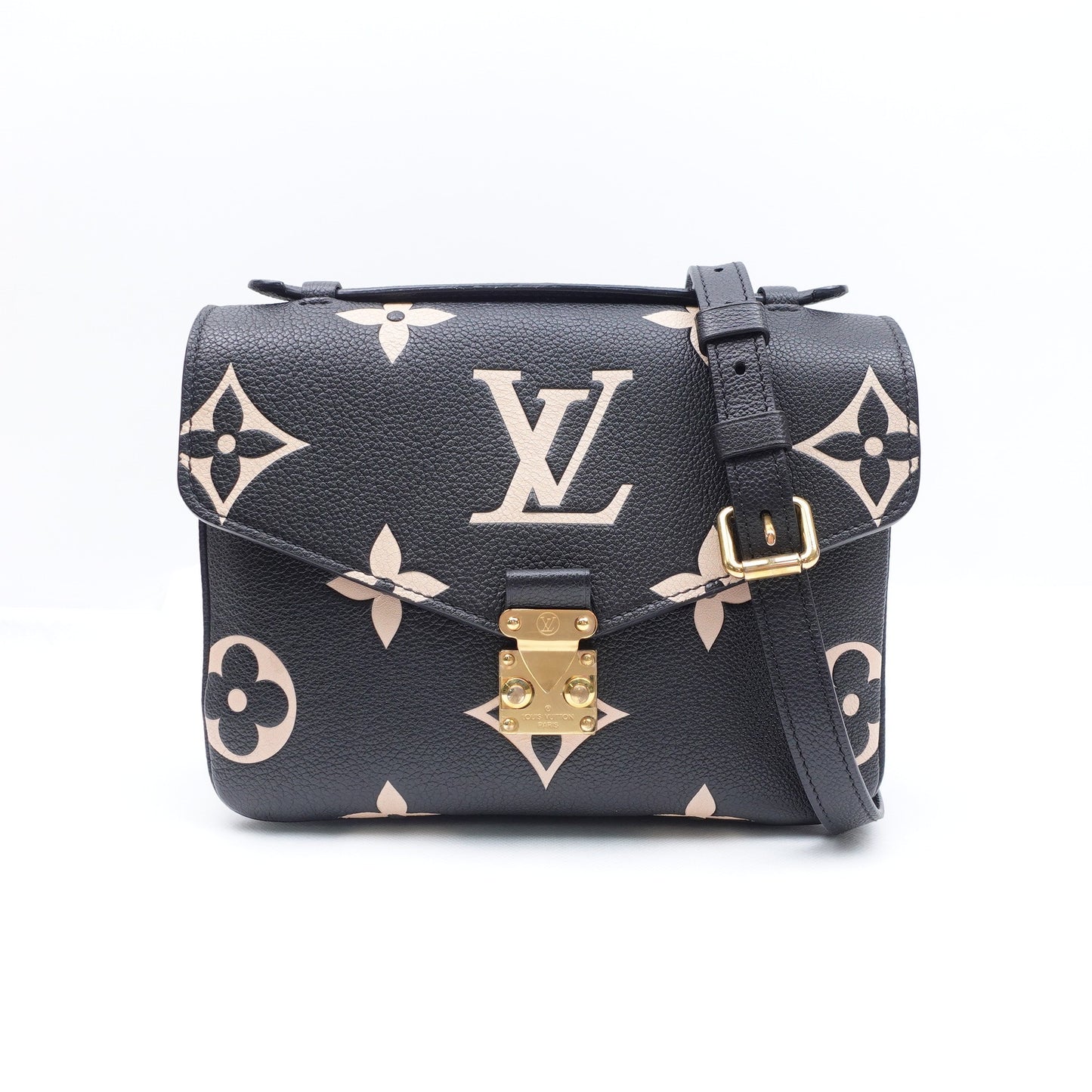 Pre-owned Louis Vuitton Metis Black Calfskin Shoulder Bag