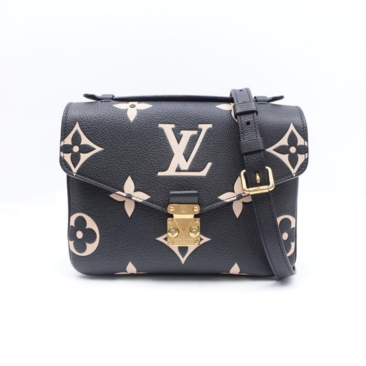 Pre-owned Louis Vuitton Metis Black Calfskin Shoulder Bag