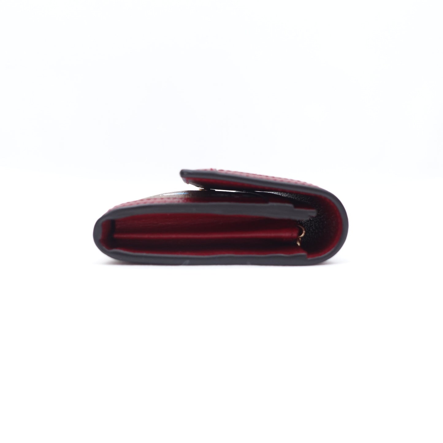 Pre-owned Gucci Doraemon Monogram&Red Coated Canvas Long Wallet