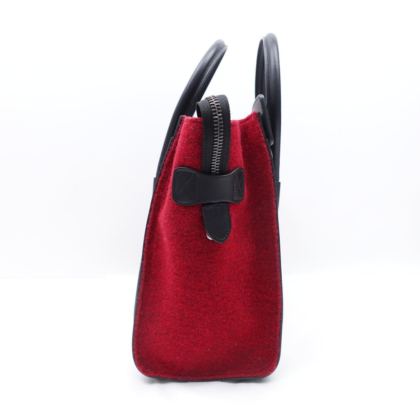 Pre-owned Celine Luggage Black Felt&Calfskin Tote Bag