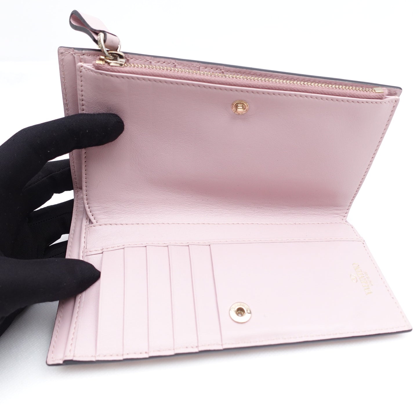 Pre-owned Valentino Pink Calfskin Wallet