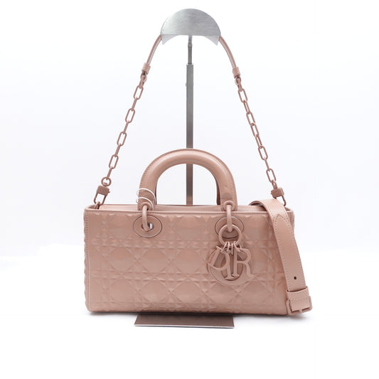 Pre-owned Lady D-Joy Pink Calfskin Shoulder Bag