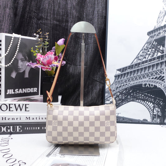 Pre-owned Louis Vuitton Pochette Damier Azur Shoulder Bag
