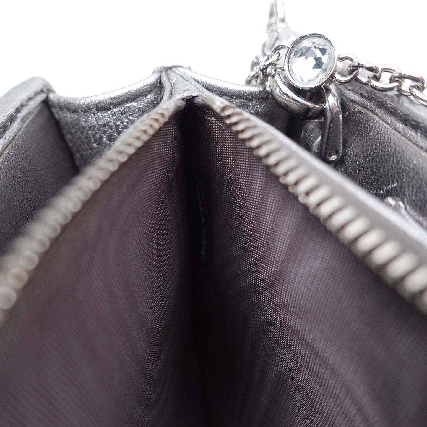 Pre-owned Miumiu Woc Silver Lambskin Crossbody Bag