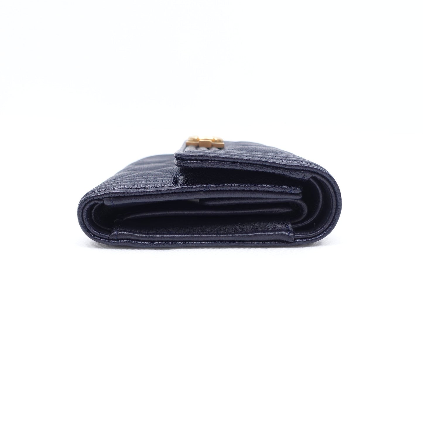 Pre-owned Chanel Le Boy Blue Calfskin Short Wallet