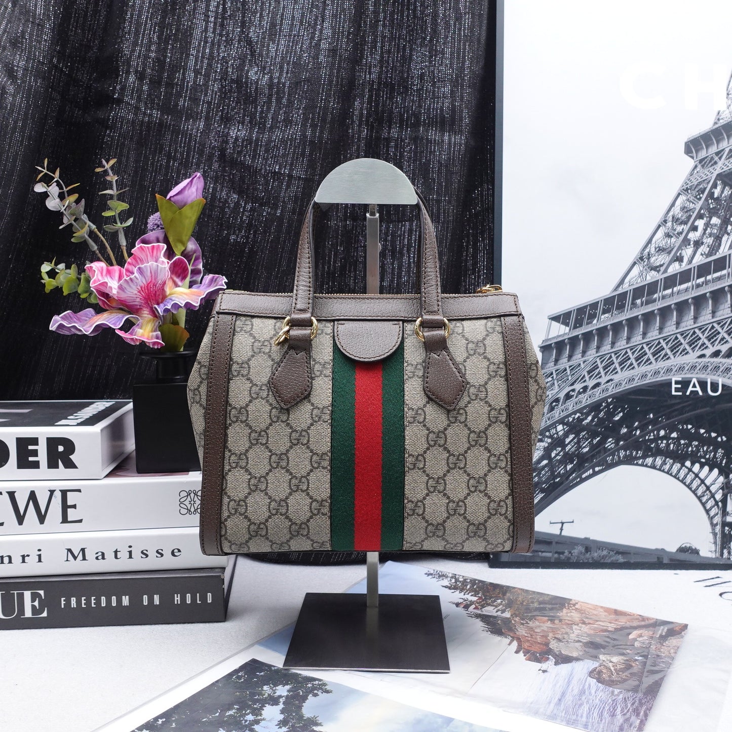 Pre-owned Gucci Ohidia Brown Canvas Shoulder Bag