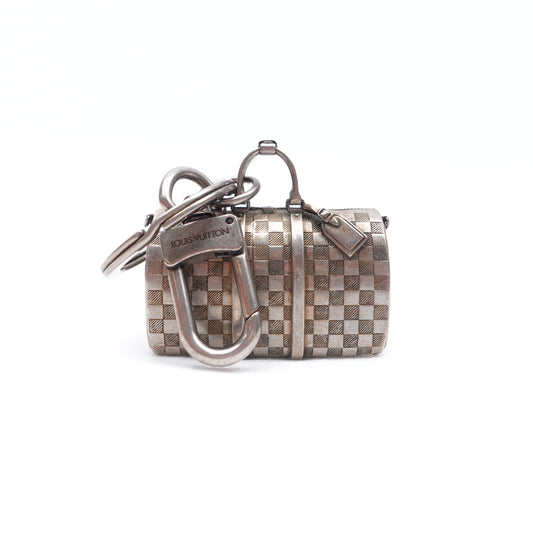 Pre-owned Louis Vuitton Keepall Aged Silver Bag Charm