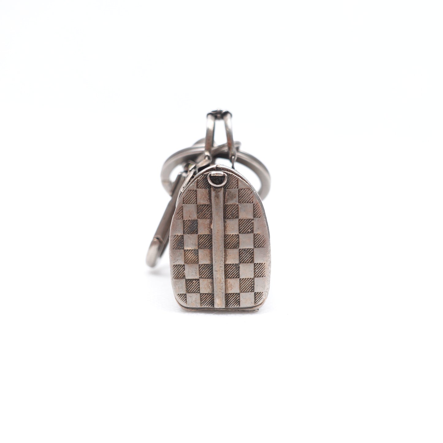 Pre-owned Louis Vuitton Keepall Aged Silver Bag Charm