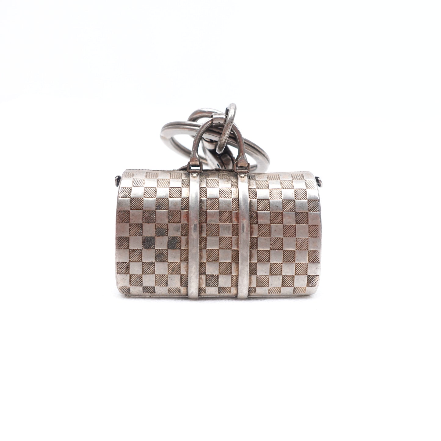 Pre-owned Louis Vuitton Keepall Aged Silver Bag Charm