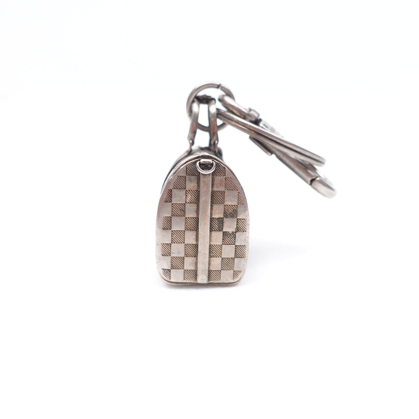 Pre-owned Louis Vuitton Keepall Aged Silver Bag Charm