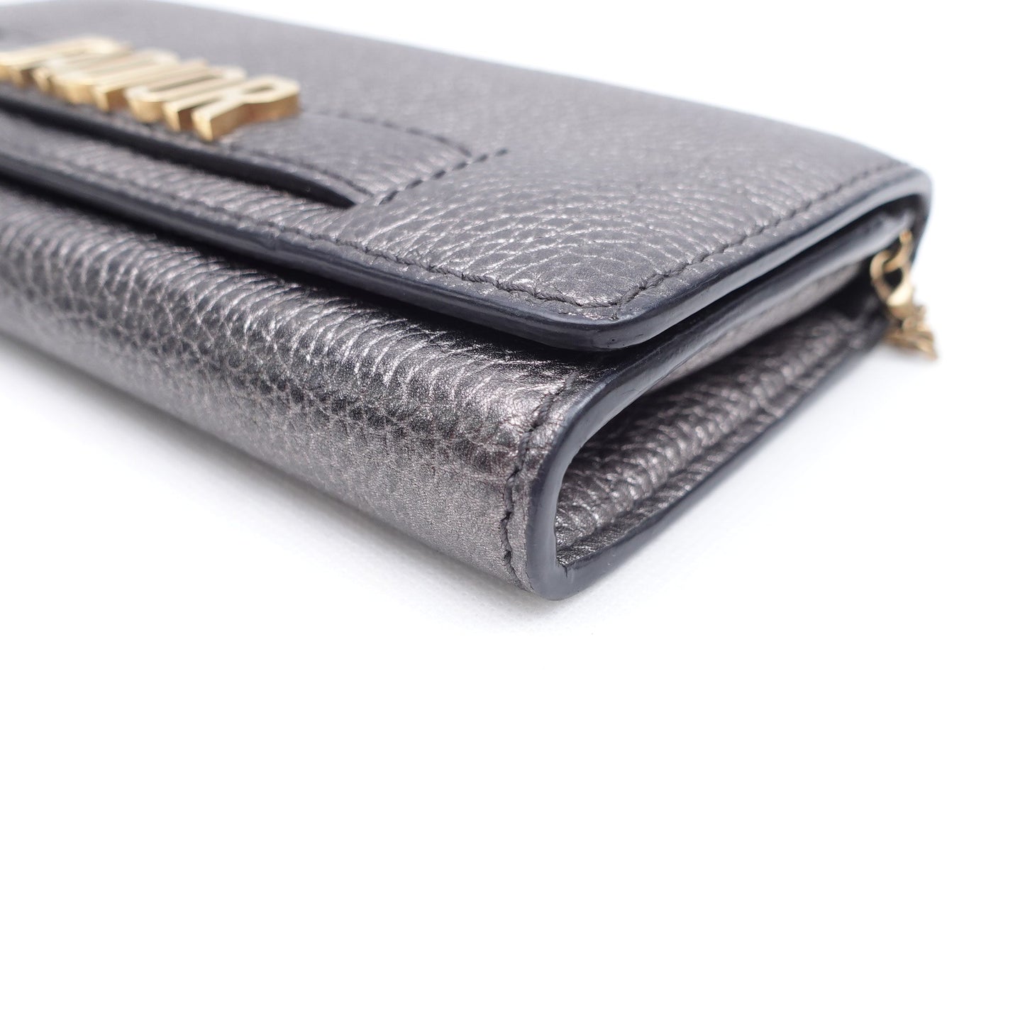 Pre-owned Dior Jadior WOC Grey Calfskin Shoulder Bag