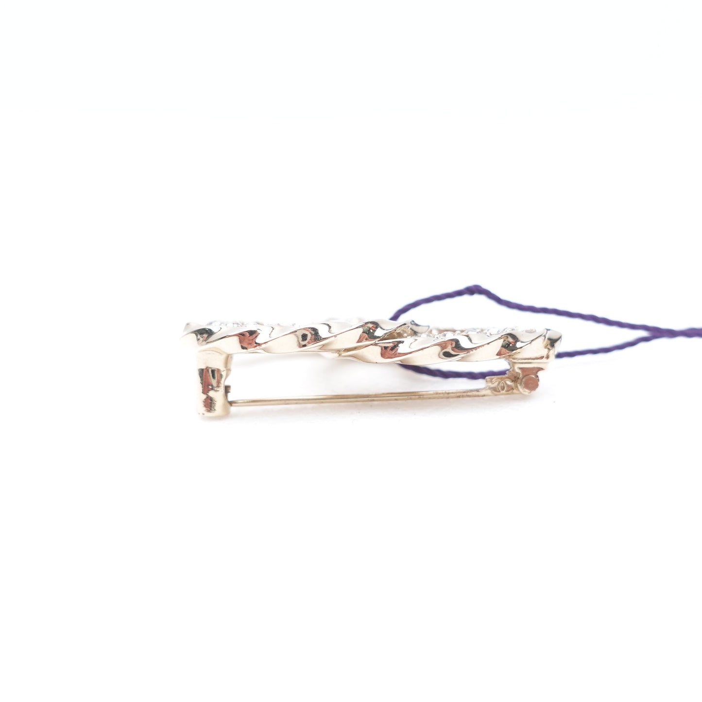 Pre-owned Chanel Gold Crystal Metal Brooch