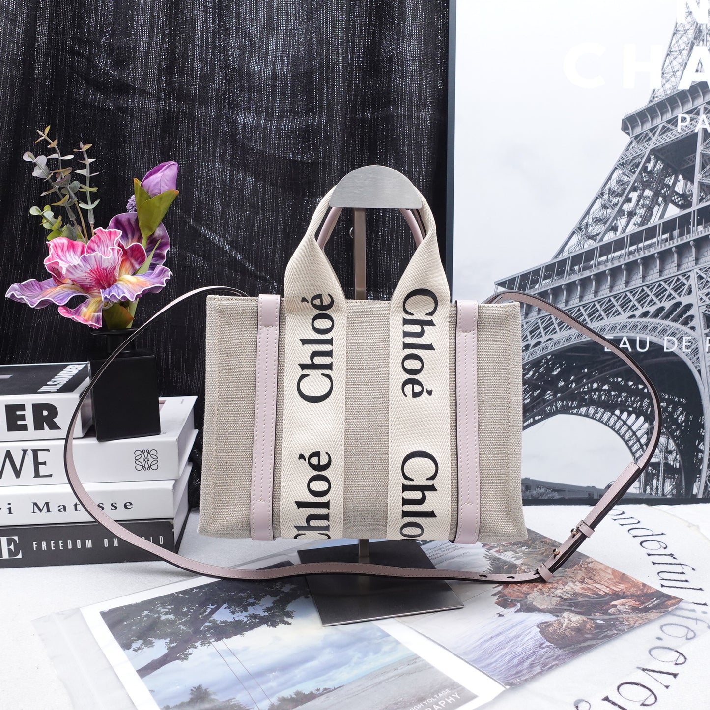 Pre-owned Chloe Woody Beige Canvas Tote Bag T10210404