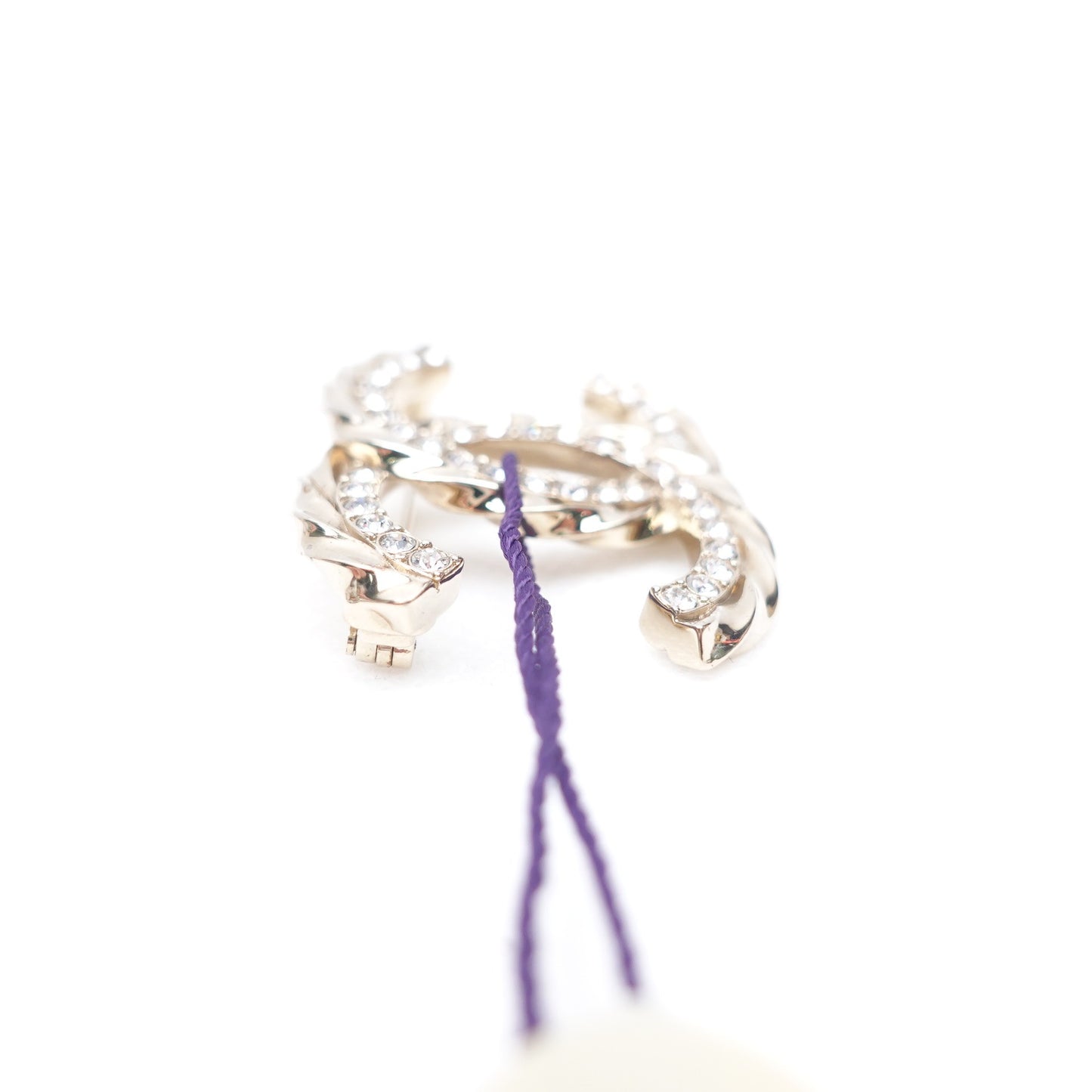 Pre-owned Chanel Gold Crystal Metal Brooch