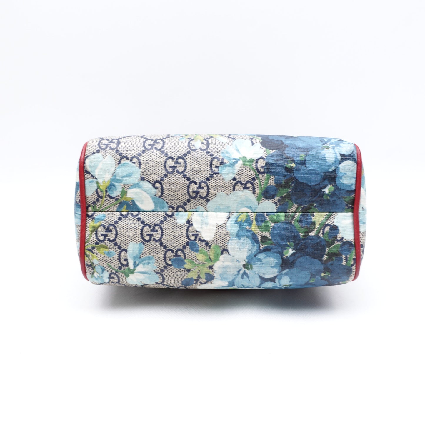 Pre-owned Gucci Boston Mini Blue Bloom Coated Canvas Shoulder Bag
