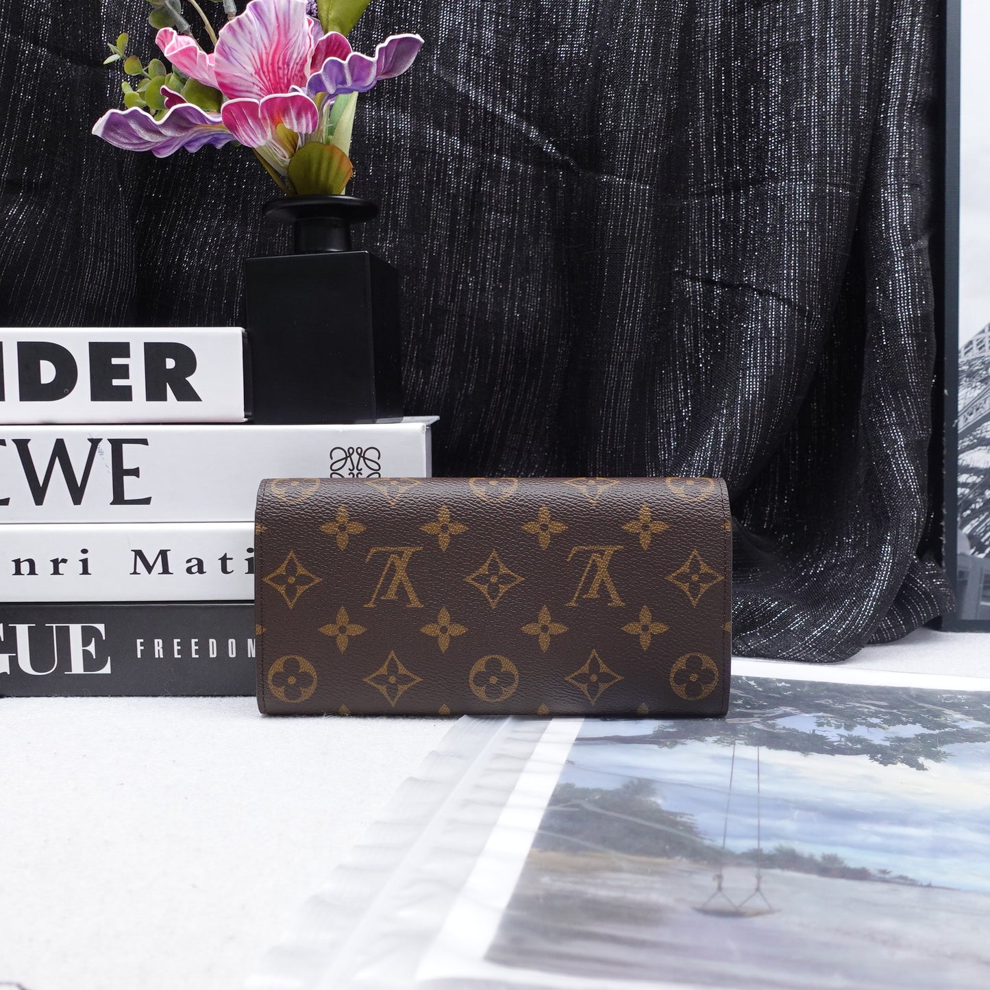 Pre-owned Louis Vuitton Emilie Monogram Coated Canvas Wallet