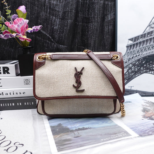 Pre-owned Saint Laurent Niki Brown Flax Shoulder Bag