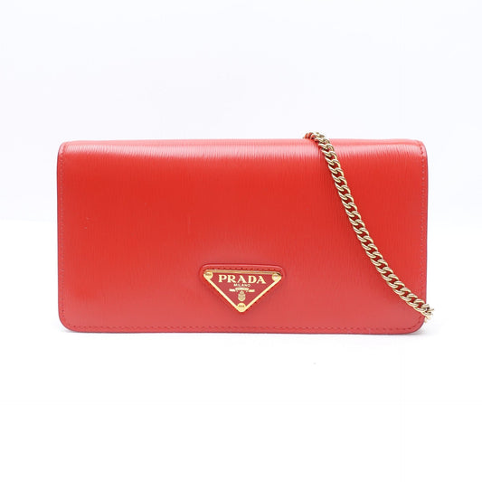 Pre-owned Prada Woc Red Calfskin Crossbody Bag