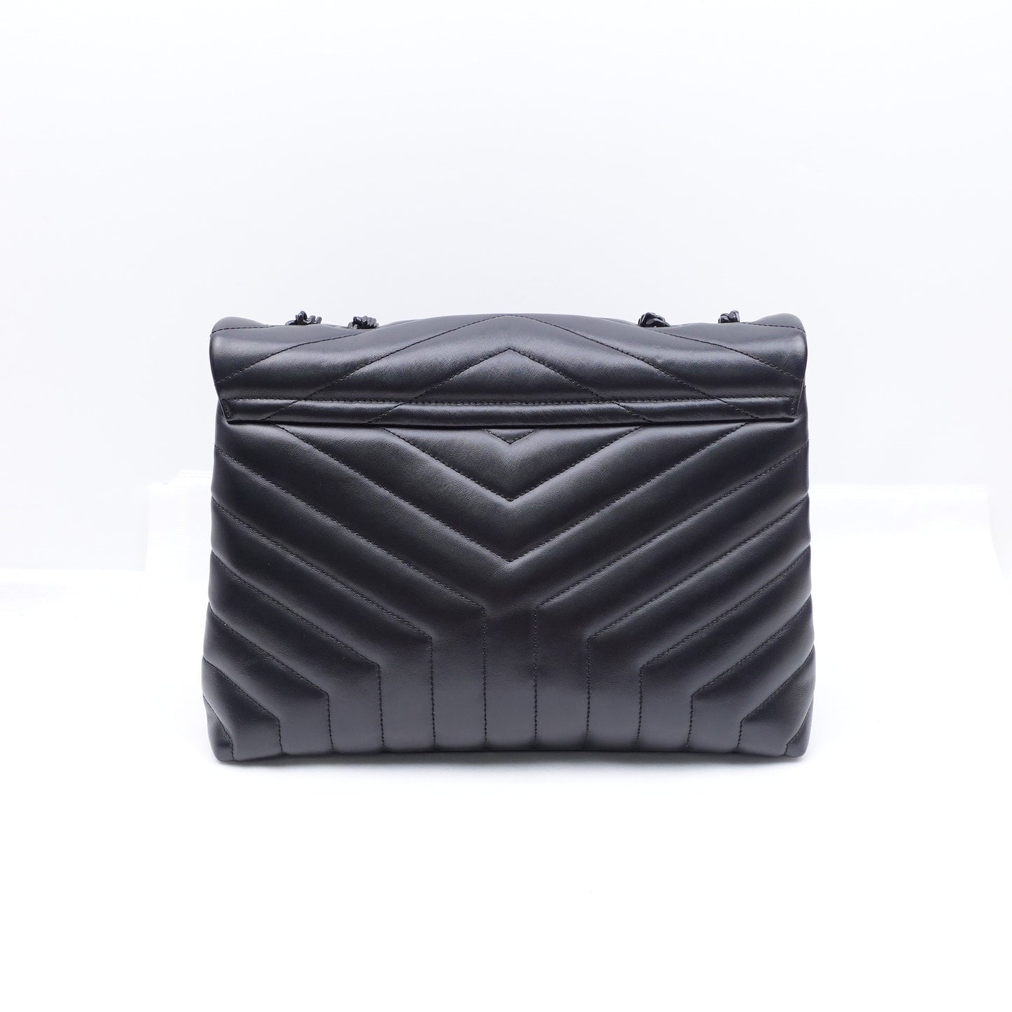 Pre-owned Yves Saint Laurent LouLou Black Calfskin Shoulder Bag