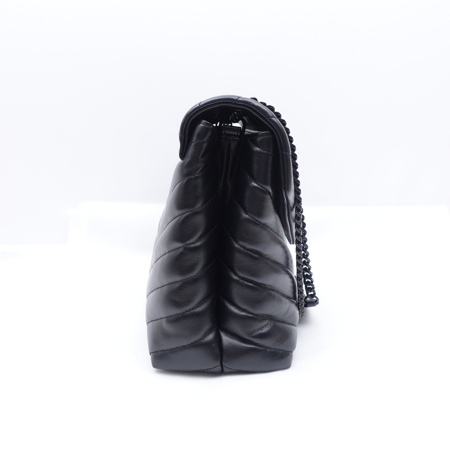 Pre-owned Yves Saint Laurent LouLou Black Calfskin Shoulder Bag