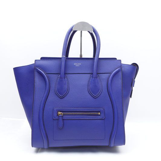 Pre-owned Celine Luggage Mini Royal Blue Calfskin Tote
