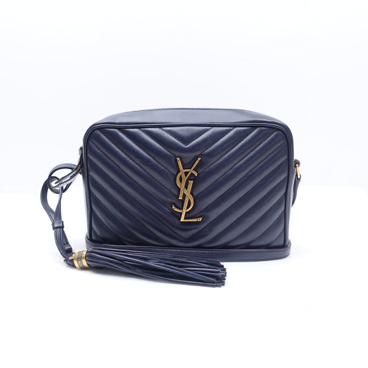 Pre-owned Saint Laurent Loulou Camera Navy Calfskin Crossbody Bag