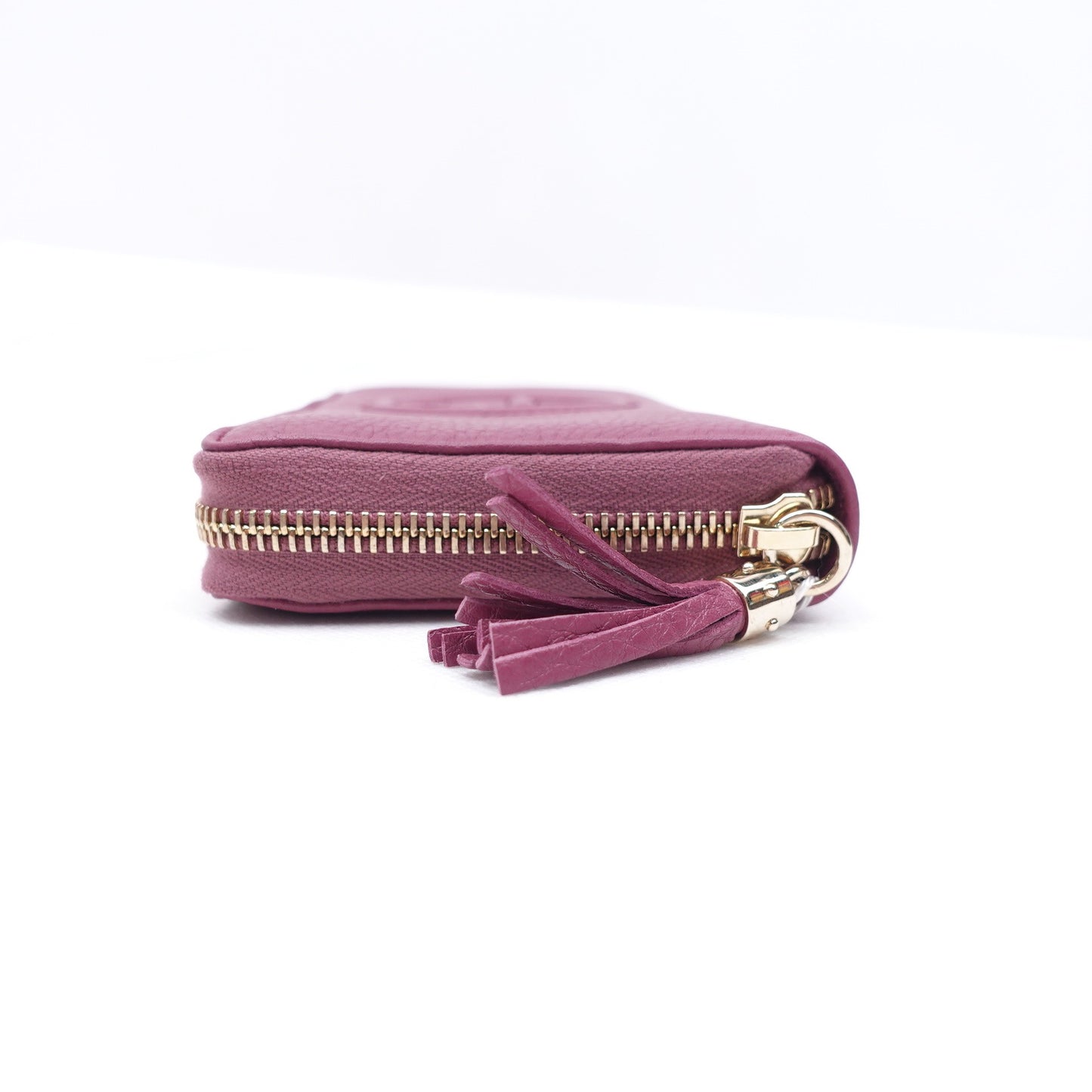 Pre-owned Gucci Soho Purple Calfskin Long Wallet